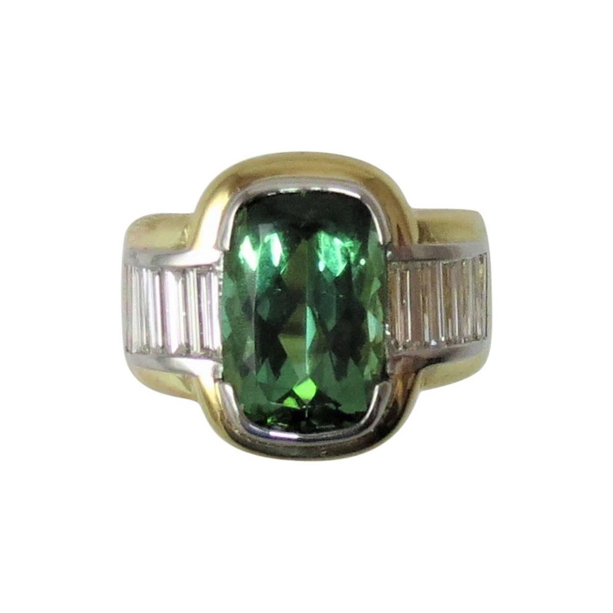  Tourmaline verte  Susan Berman Bague en diamants