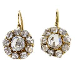 Luise Old Cut Diamond Daisy Earrings 9