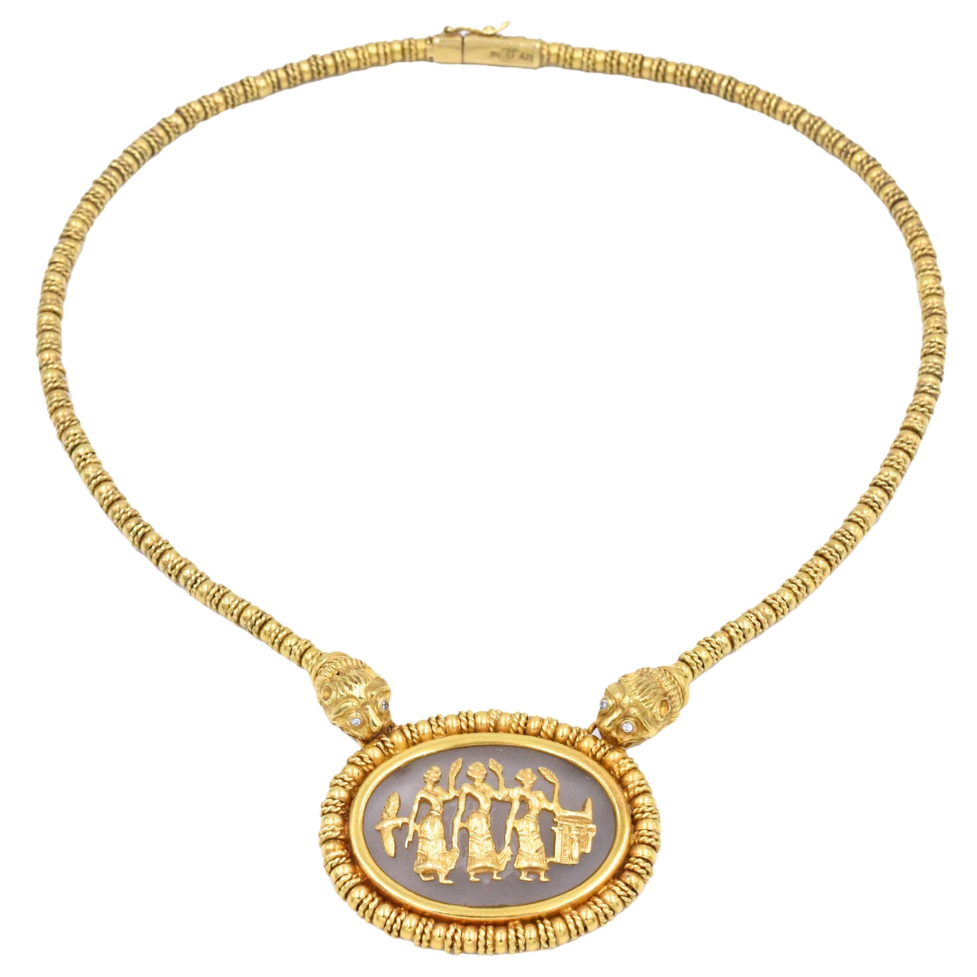 Lalaounis Crystal Gold Necklace
