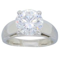 Platinum GIA Certified 2.28 Carat Diamond Solitaire Engagement Ring 3