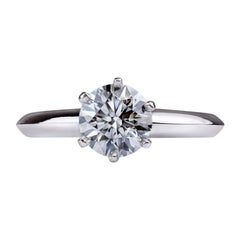Tiffany & Co. 1.14 Carat Diamond Platinum Solitaire Engagement Ring 2