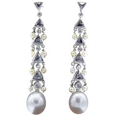 Claris.A Pearl Diamond Earrings 9