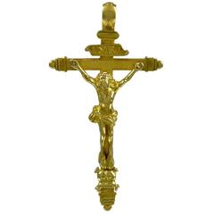 Antique Much Cherished Gold Crucifix from the Mid-18th Century