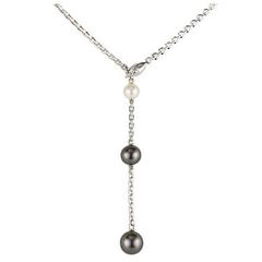 Cartier Lariat Diamond and Pearl Necklace