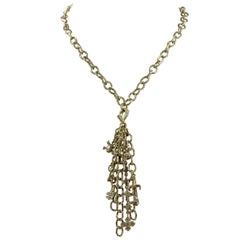 Loree Rodkin Diamond Gold Charm Tassel Pendant Necklace 