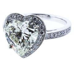 Danuta GIA Certified 3.60 Carat Diamond Heart platinum Ring