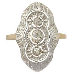 Antique 1920s Art Deco Diamond and Yellow Gold Coctail Ring 10