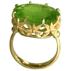 Green Tourmaline Gold Ring at 1stdibs