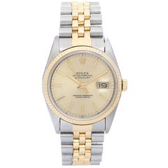 Rolex Two Color Gold Datejust Jubilee Band Automatic Wristwatch Ref 16233