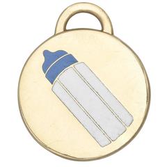 Enamel Yellow Gold Baby Bottle Charm 6