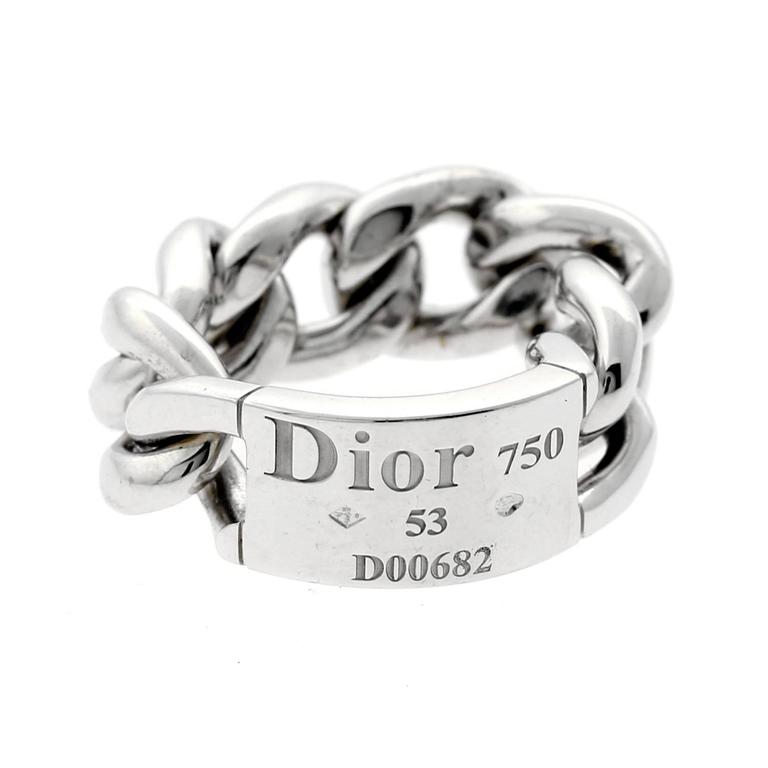 Dior Gold Chain Gourmette Link Ring at 1stdibs