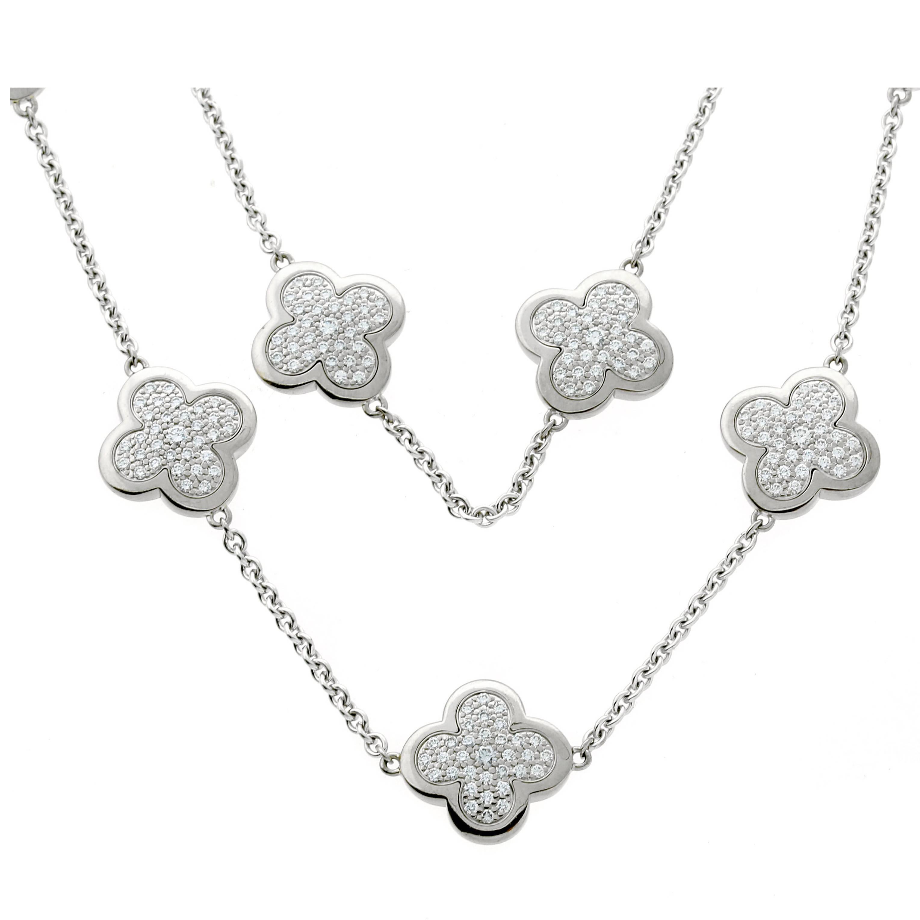 Van Cleef & Arpels Diamond Alhambra Necklace