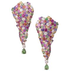 VANLELES Diamond Sapphire Gold Legends Of Africa Earrings 9