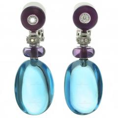 BVLGARI Sassi Multicolor Gemstone White Gold Earrings