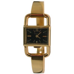 Jaeger-LeCoultre Hermes Etriers Yellow Gold Mechanical  Ladies Wristwatch c1960