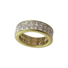Vintage Christopher Designs Double Row Princess Cut Diamond Band Ring