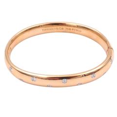 Tiffany & Co. Etoile Diamond Gold Platinum Bangle Bracelet