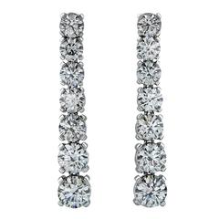 Elegant 5.91 Carats Diamond Platinum Dangle Earrings 7