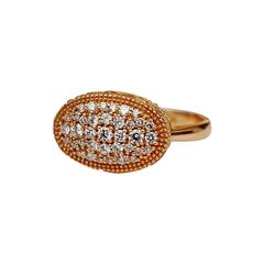 Ornate Floral Rose Gold White Diamond Cocktail Ring 2