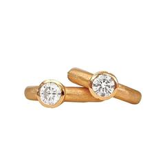 White Diamond Rose Gold Petite Hoop Earrings 7