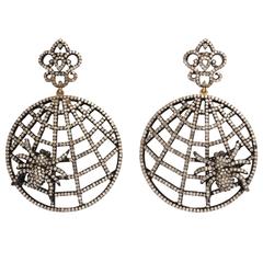 Diamond Spider Web Earrings