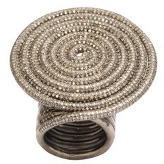 Large Diamond Silver Licorice Ring 4