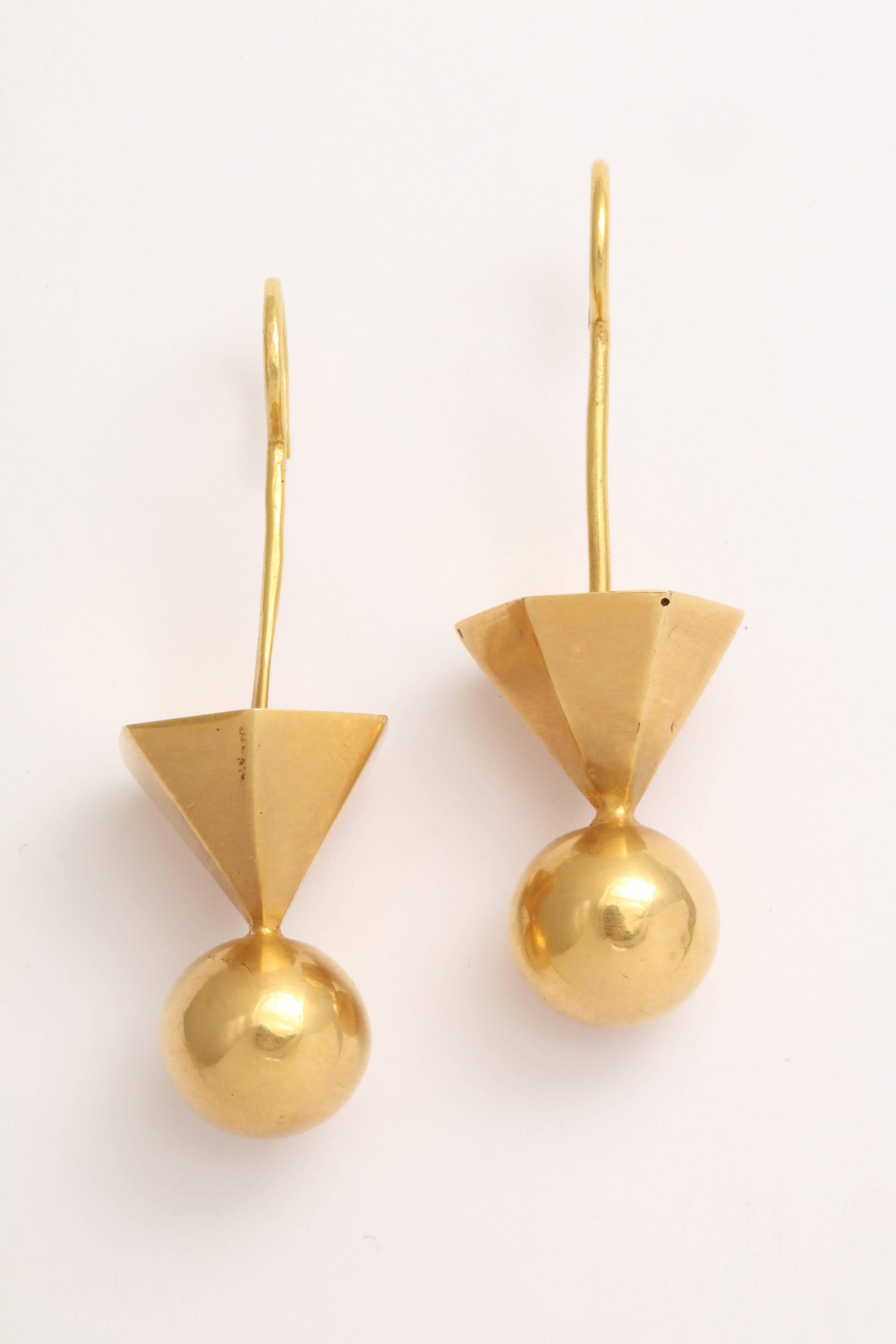 Gold Tribal Geometric Earrings 1