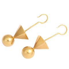Gold Tribal Geometric Earrings