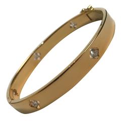 Arthus-Bertrand Diamonds Yellow Gold Bangle Bracelet