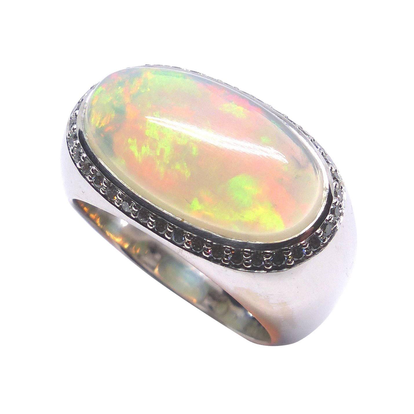 Leyser "Calypso" 18k White Gold Opal Ring For Sale