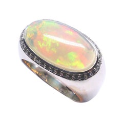 Bague Leyser « Calypso » en or blanc 18 carats et opale