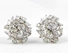 Multi Shape Diamond Cluster Button Earrings