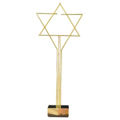 Yaakov Agam Gold Kinetic Star of David Sculpture