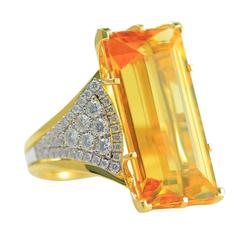 Frederic Sage 21.64 Carat Yellow Beryl Diamond Yellow and White Gold Ring 6