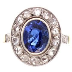 French Belle Époque Sapphire Diamond Gold Ring 8