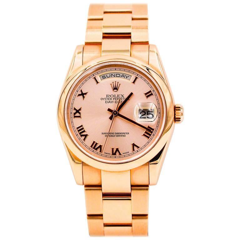 Rolex Rose Gold DayDate Oyster Bracelet Automatic Wristwatch, 2007