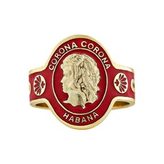 Vintage Cartier Enameled Gold Cigar Band Ring