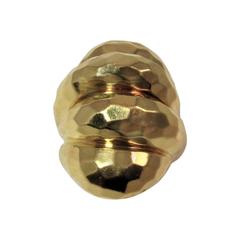 Henry Dunay Yellow Gold Faceted Texture Ring 8
