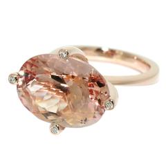 Lizunova Morganite and Diamond Rose Gold Lumiere Cocktail Ring 10