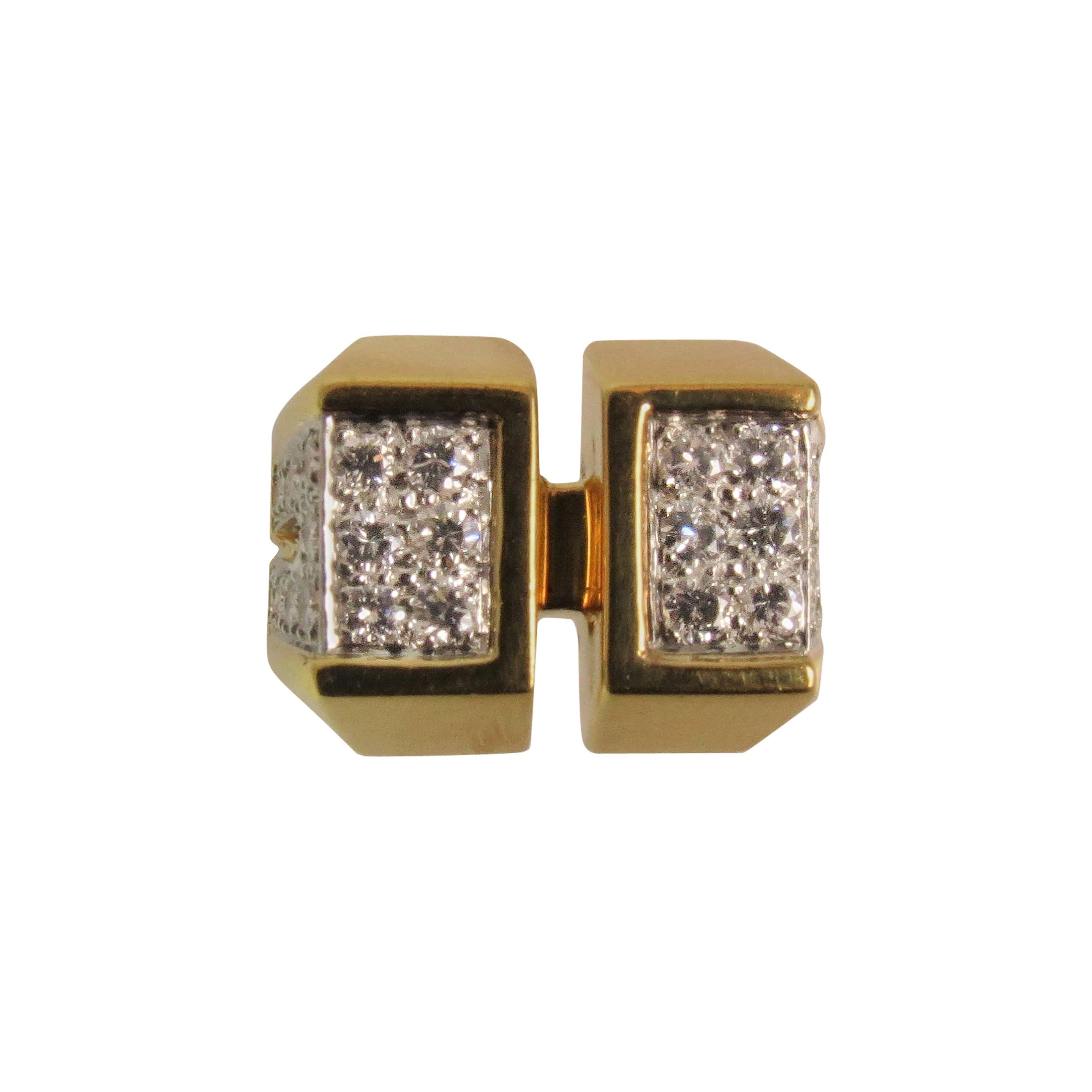 Montreaux Diamant-Gelbgold Platin-Ring im Angebot
