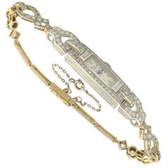 Acyr Ladies Platinum Gold Diamonds Wristwatch 7