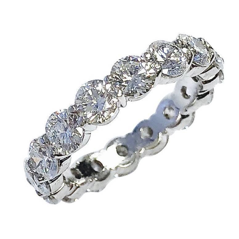 3.85 Carat Diamond Platinum Eternity Band Ring