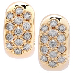 .45 Carats Diamonds Yellow Gold Small Huggie Earrings
