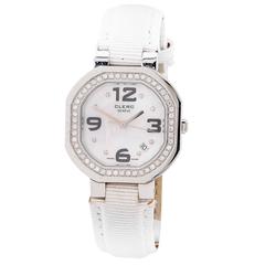 Clerc Ladies Stainless Steel Mother-of-Pearl Dial Diamond Bezel Wristwatch