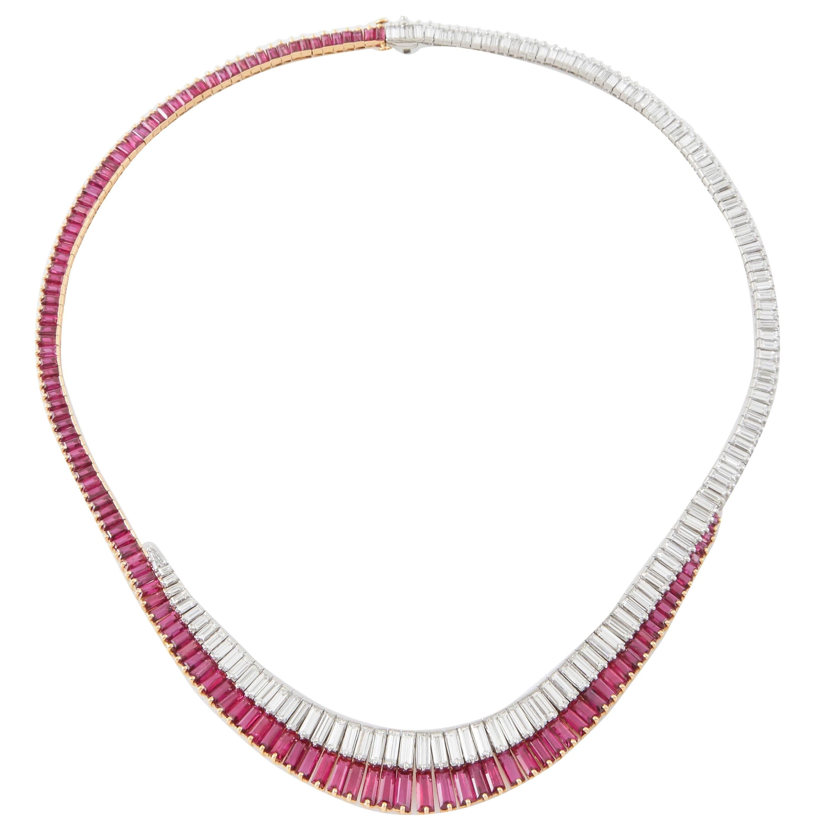 Oscar Heyman Ruby Diamond Necklace