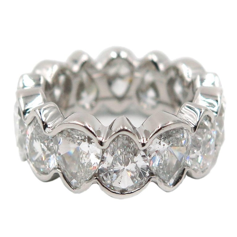 Pear Shaped Diamond Platinum Eternity Band Ring at 1stDibs pear