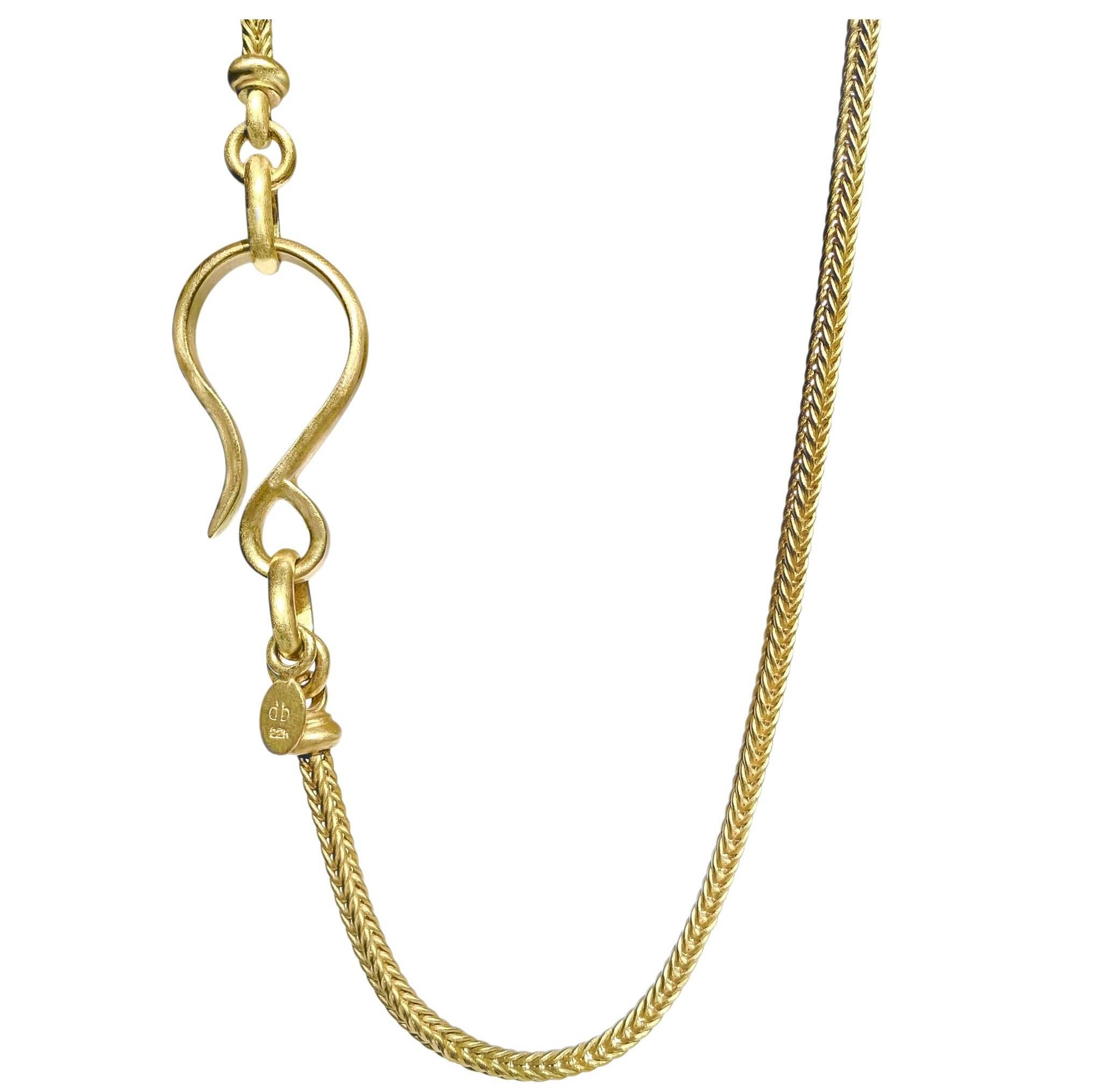 Denise Betesh Handmade Heavy Gold Foxtail Ornamental Clasp Chain