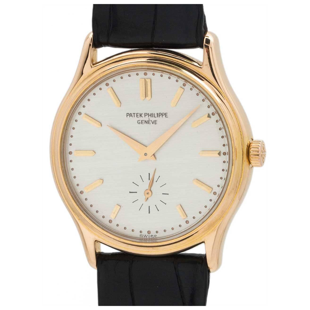Patek Philippe Rose Gold manual wind Wristwatch Ref 3923, circa 1990