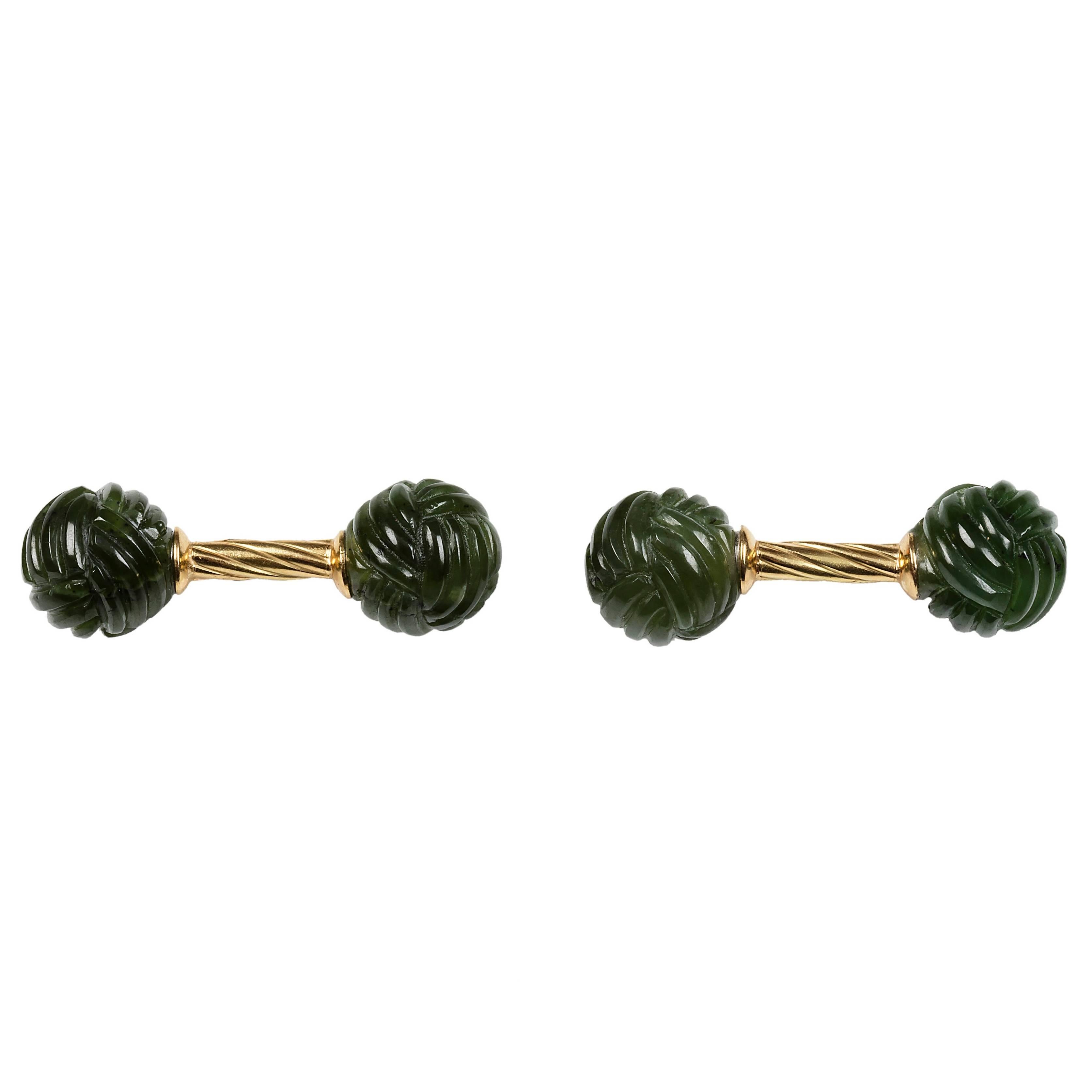 Jade Gold Cufflinks