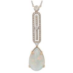 12.00 Carat Opal and Diamond Necklace